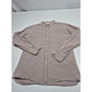 Universal Works Portugal Shirt Mens XL Brown Check Seersucker Button Down L/S